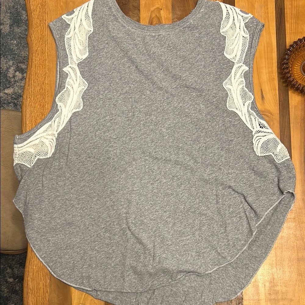 Free People Top with Lace Accents